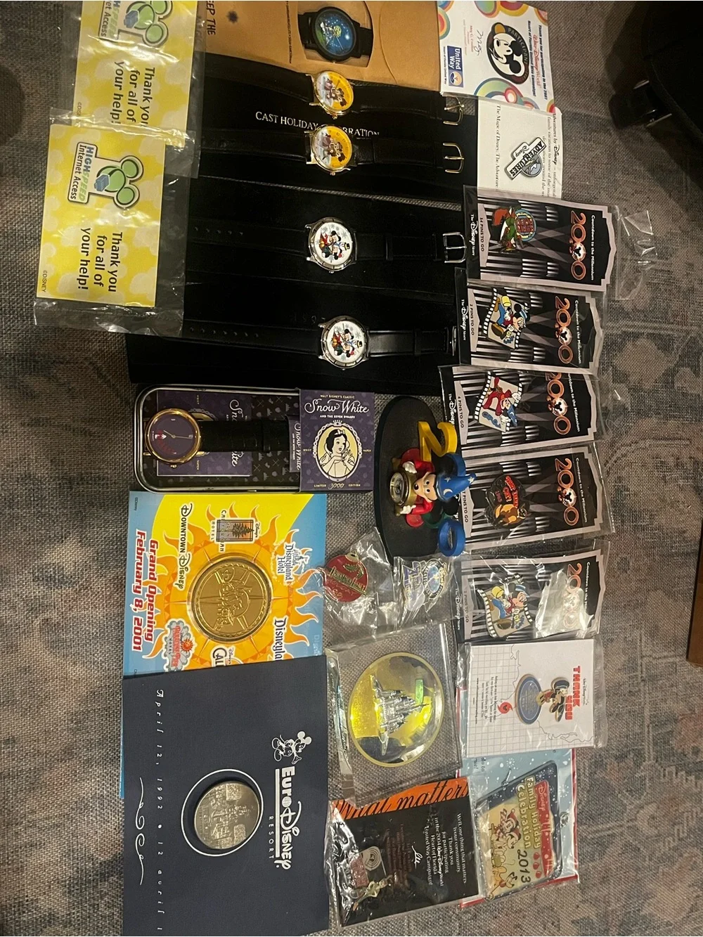 Disney Cast Member exclusive collectibles, watches, pins